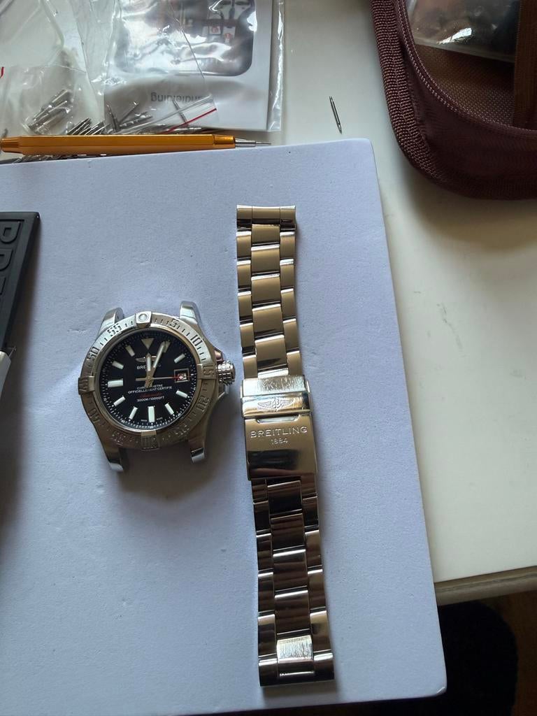 Originele Breitling stalen band 22 m.m, Staal, Breitling, Polshorloge, Ophalen of Verzenden