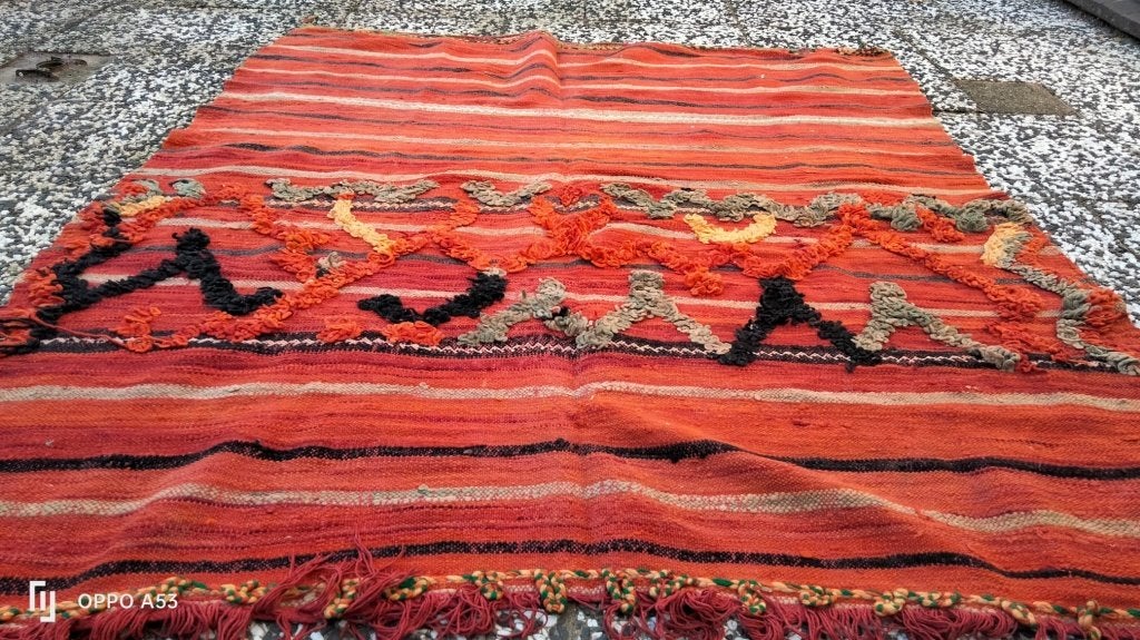 Handgeknoopt Berber kleed wol 159x135cm, 150 tot 200 cm, 200 cm of meer, Ophalen of Verzenden, Zo goed als nieuw