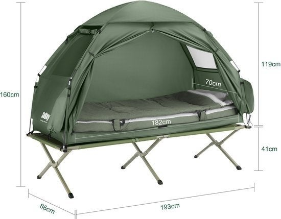 SoBuy 4-in-1 Camping Tent Opvouwbaar Bed Waterdicht 1persoon, Caravans en Kamperen, Tenten, Ophalen, Zo goed als nieuw, Tot en met 2