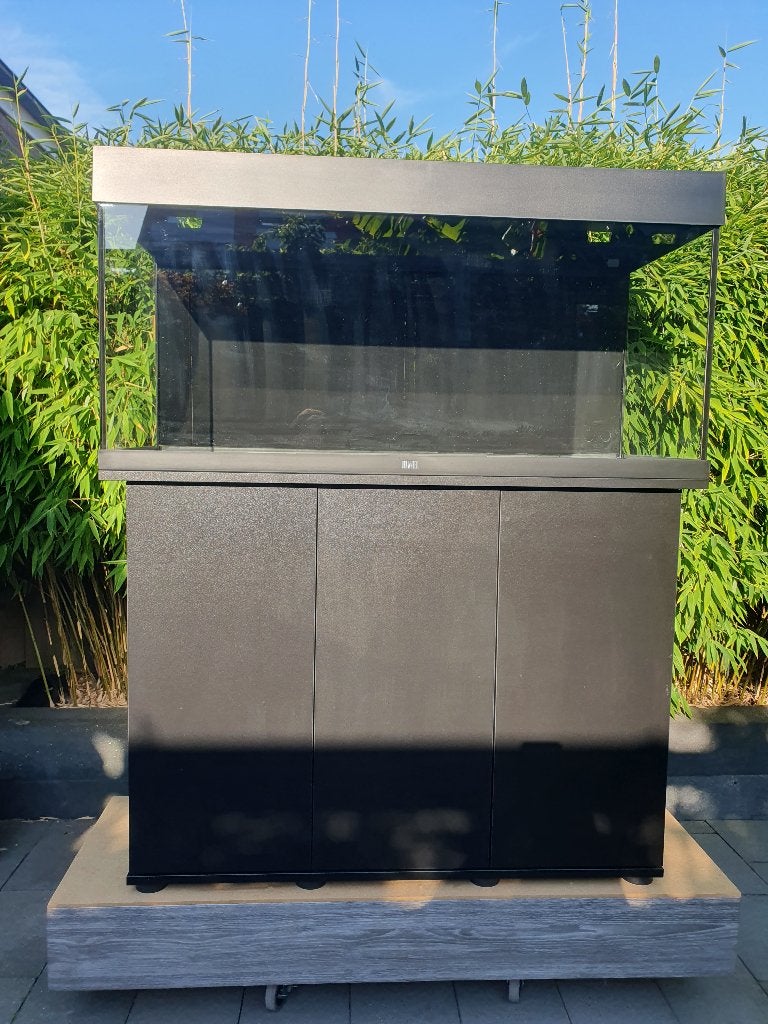 Rio 180 met meubel, Dieren en Toebehoren, Vissen | Aquaria en Toebehoren, Ophalen, Inclusief deksel, Zo goed als nieuw, Leeg aquarium