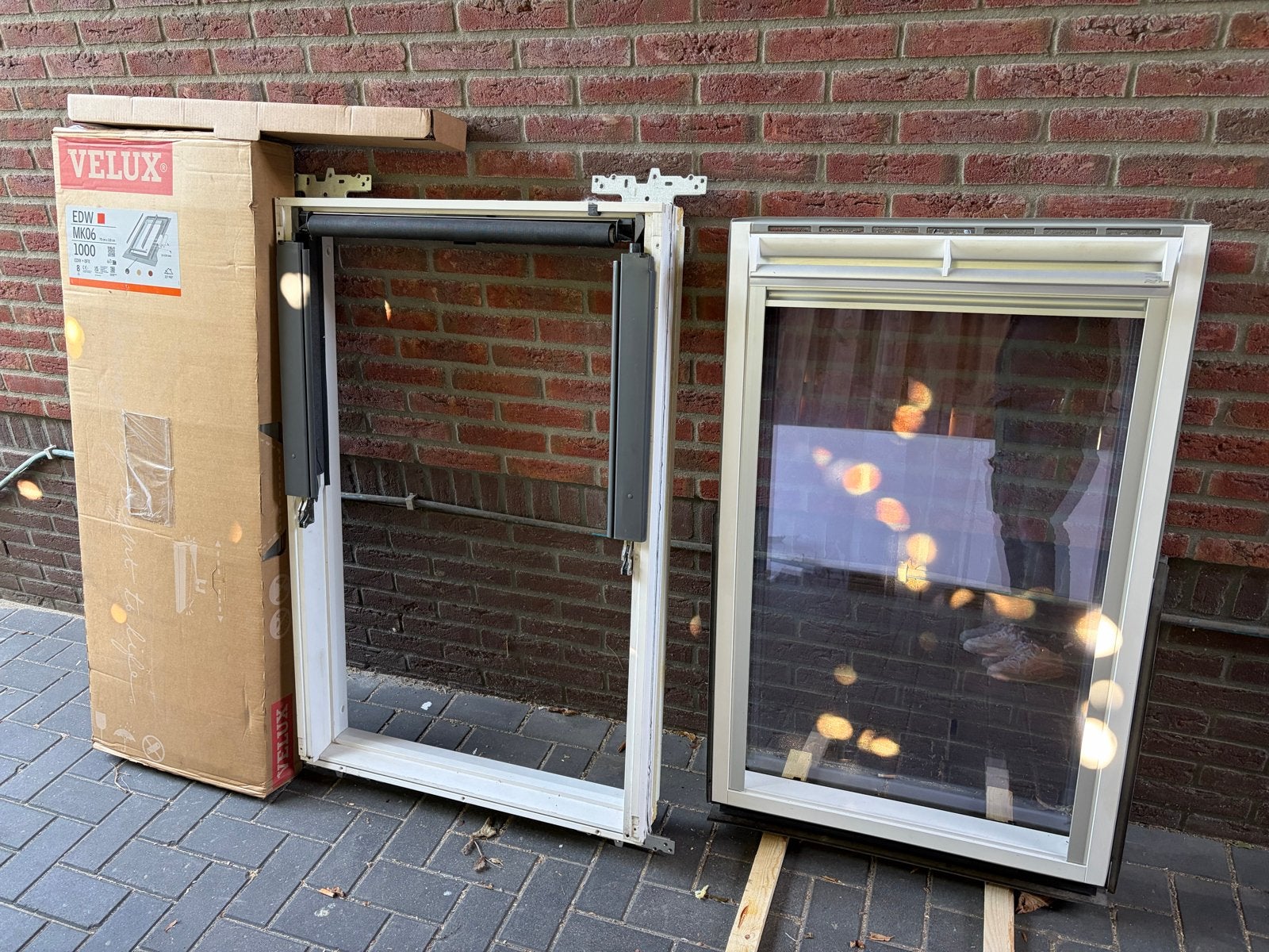 Velux Zgan Dakraam GGL MK06 met rolgordijn en zonwering, Ophalen, Minder dan 80 cm, 80 tot 120 cm, Zo goed als nieuw