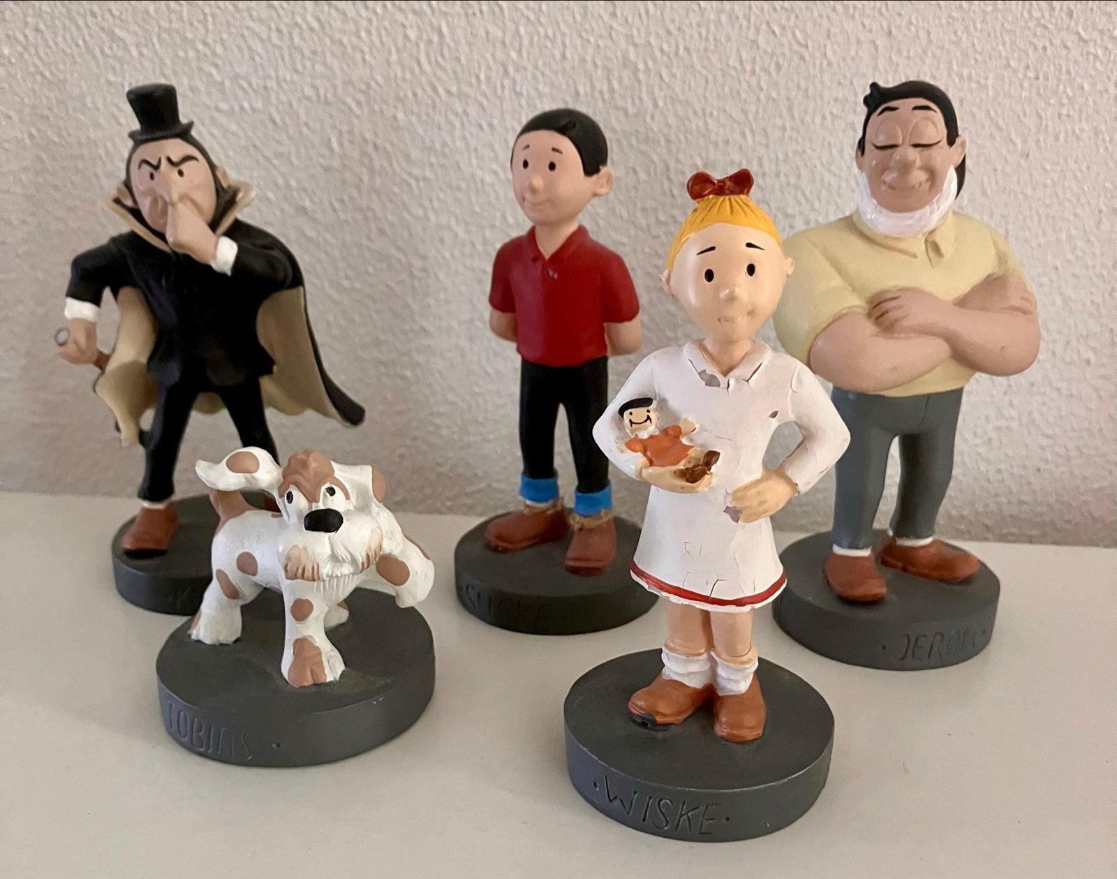 5 Vintage Suske en Wiske Beeldjes - Complete Set, Verzamelen, Ophalen of Verzenden, Zo goed als nieuw