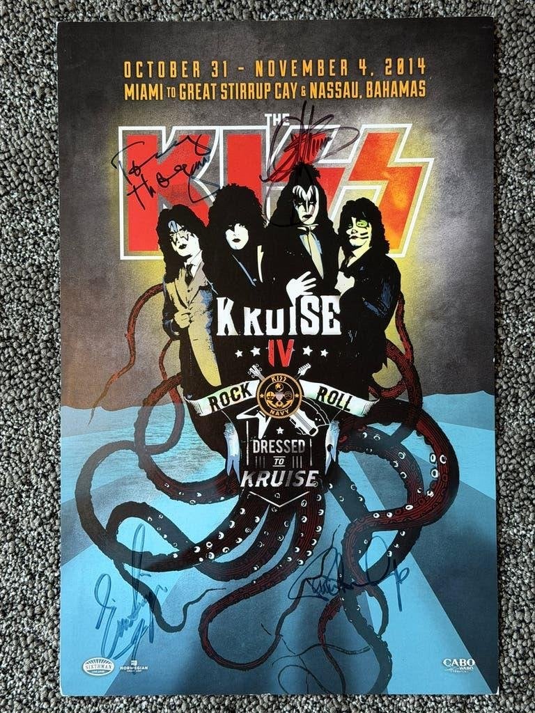 Gesigneerde KISS Kruise IV Poster - Uniek Verzamelobject, Rechthoekig Liggend, Ophalen of Verzenden, Zo goed als nieuw, A1 t/m A3