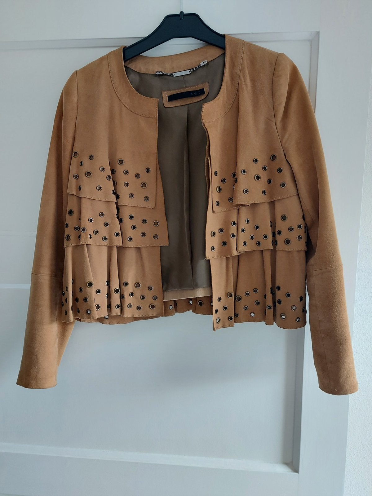 Kort leren suede jasje merk set, twinset ibana cambio iro, Kleding | Dames, Ophalen of Verzenden, Zo goed als nieuw, Maat 36 (S)