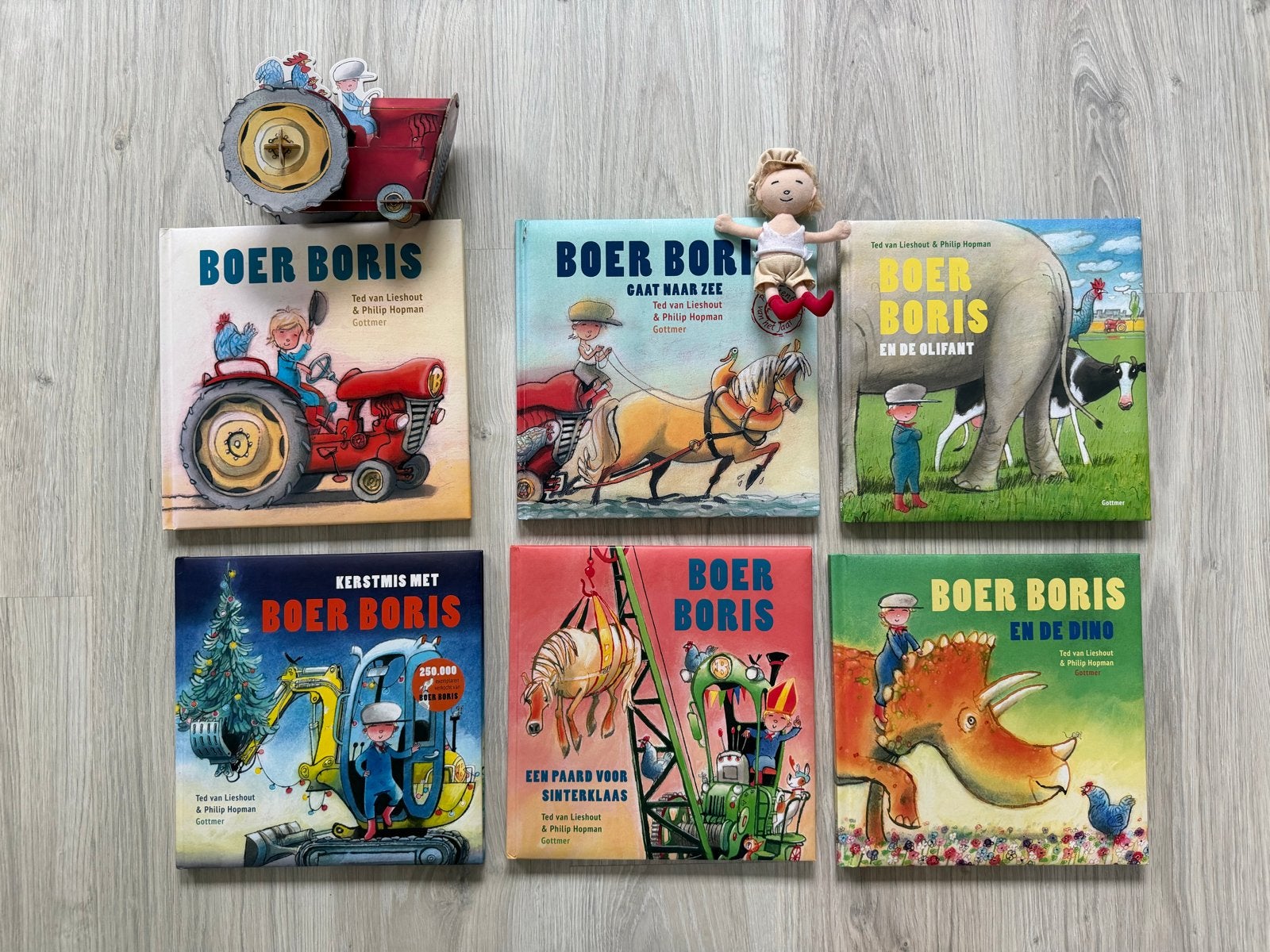 6 Boer Boris boeken, incl. tractor en knuffel, Gelezen, Fictie algemeen, Jongen of Meisje, Ophalen of Verzenden