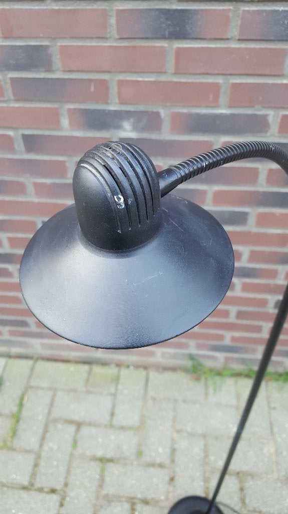 Vintage jaren 80 vloerlamp, zwart, buigbaar, halogeen. S7, Tweedehands verkoop, Tweedehands verkoop, Gebruikt, Ophalen of Verzenden