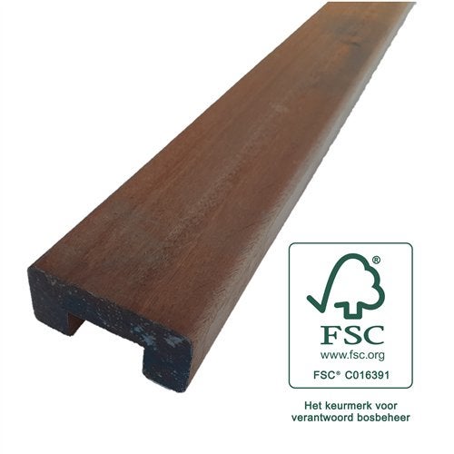 FSC 100% Deksloof sponning 42 x 22 mm 45 x 90 x 2500 mm, Tuin en Terras, Ophalen, Overige typen, Nieuw, Hardhout