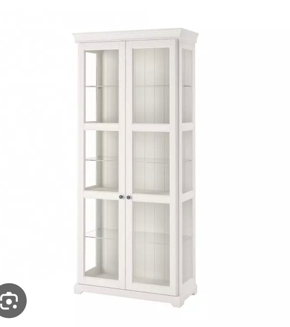 Liatorp vitrinekast ZWART, Huis en Inrichting, Ophalen, Gebruikt, 200 cm of meer, 50 tot 100 cm