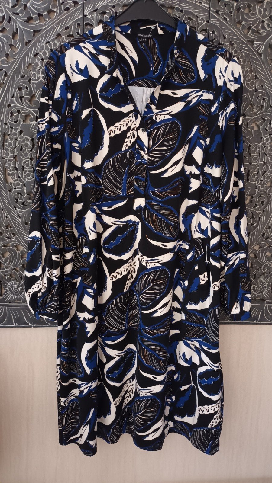 Nieuwe Exxcellent travelstof jurk maat 46, Kleding | Dames, Blauw, Maat 46/48 (XL) of groter, Nieuw, Ophalen of Verzenden