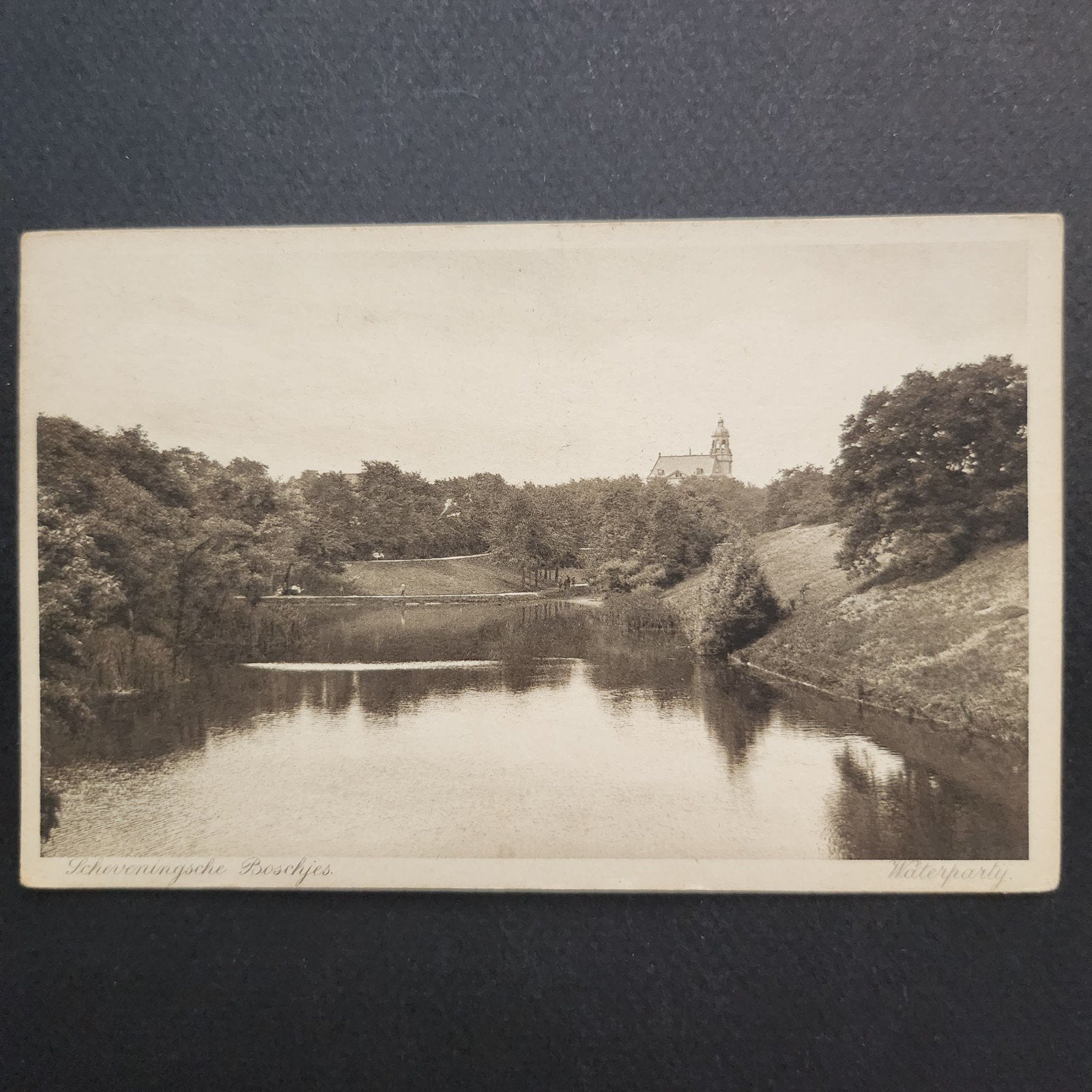 Oude ansichtkaart Scheveningse Boschjes, Waterpartij 1916, Verzenden, Voor 1920, Gelopen, Zuid-Holland