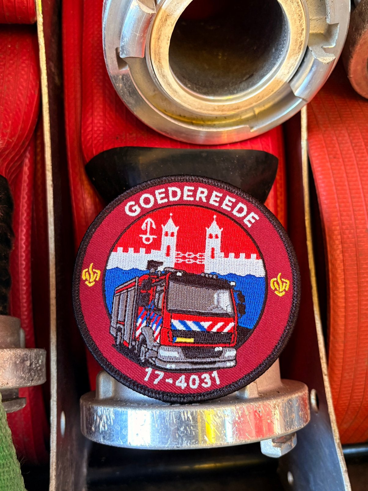 Patch Brandweer Goedereede, Ophalen of Verzenden, Nederland, Embleem of Badge