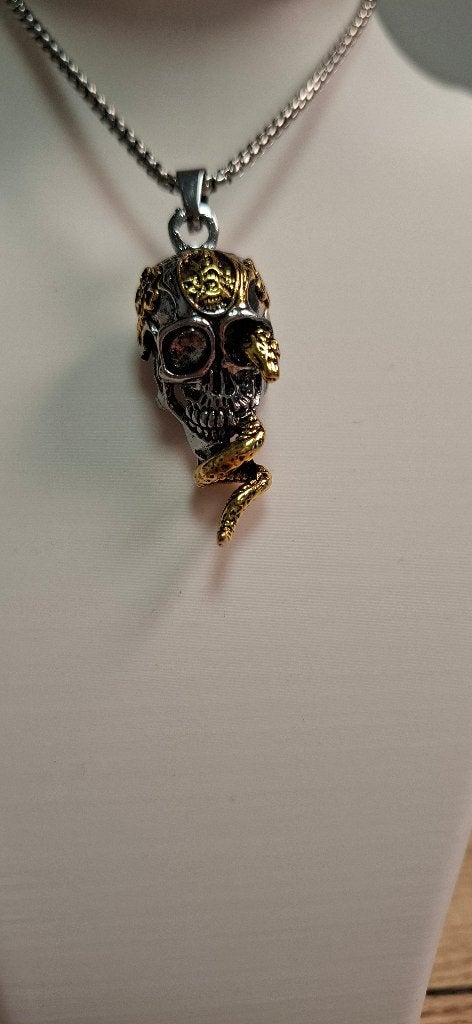 Doodshoofd Ketting met Gouden Slang, Onbekend, Nieuw, Ophalen of Verzenden, Onbekend