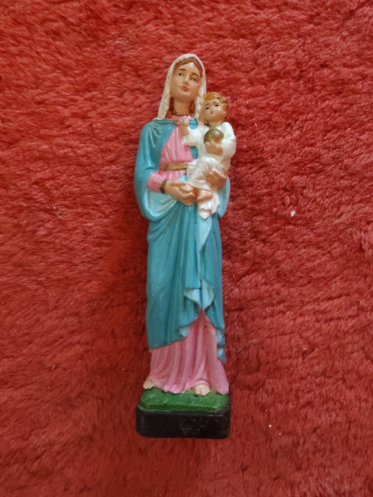 Beeldje Maria met Kind (Madonna) - Handbeschilderd - 15,5 cm, Ophalen of Verzenden