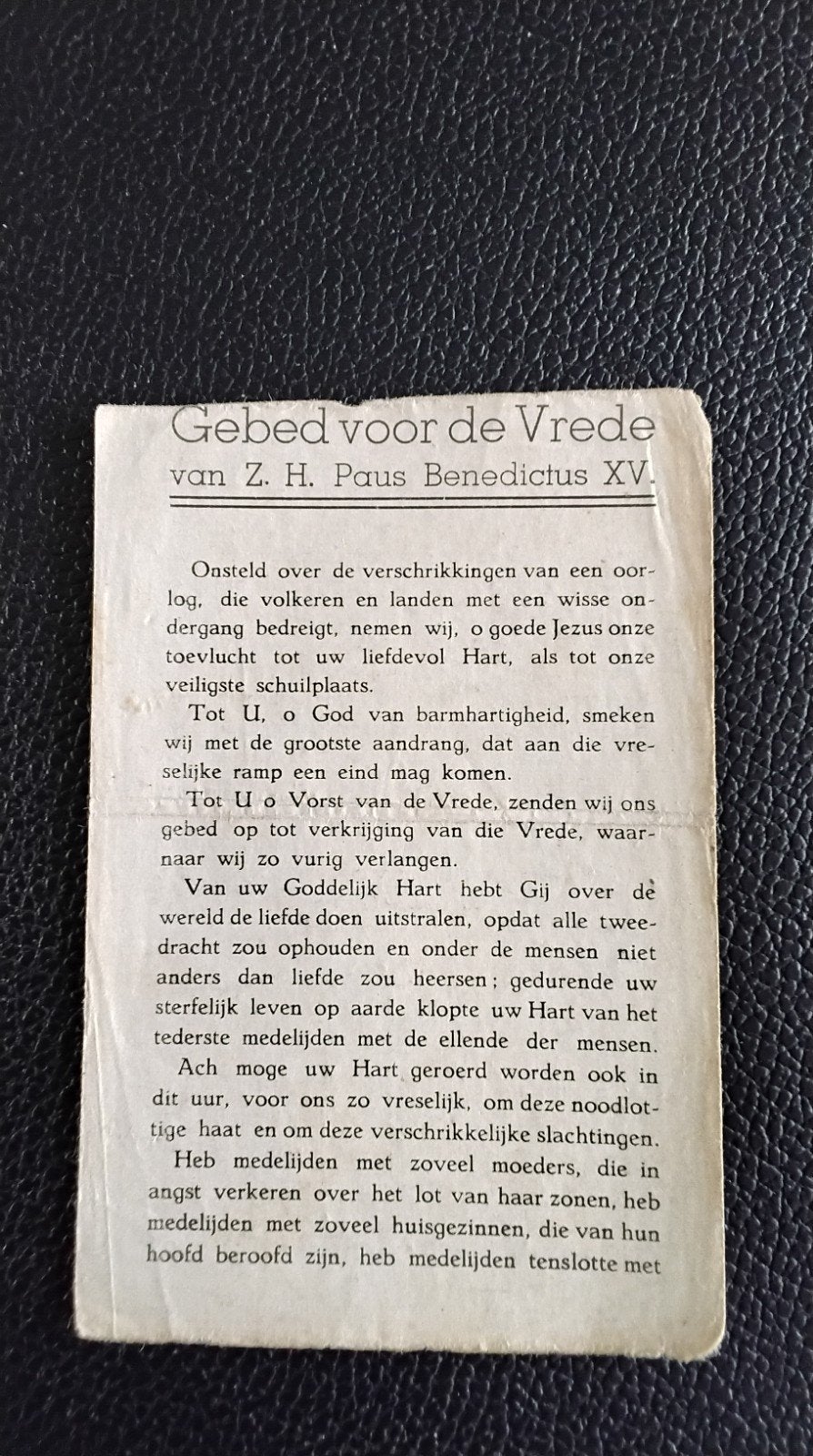 Gebed voor de Vrede Paus Benedictus XV - 1940, Ophalen of Verzenden