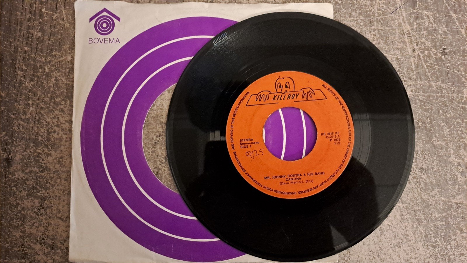 Mr. Johnny contra & his band - Cantina/ silver drops, Ophalen of Verzenden, Gebruikt, 7 inch, Overige genres