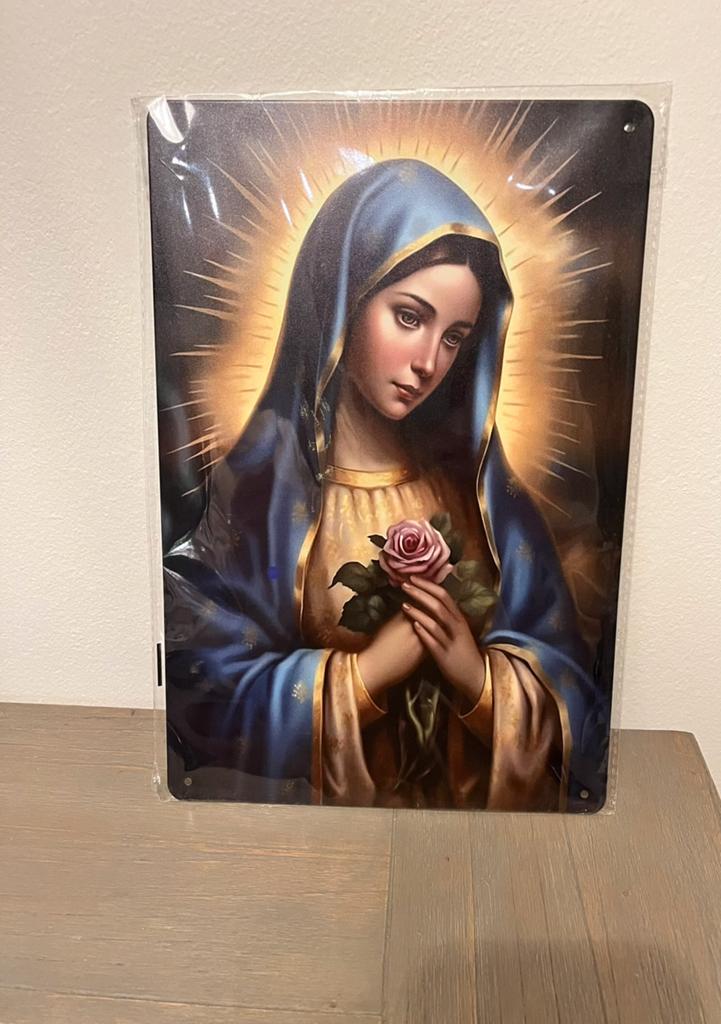 Icoon maagd Maria - metaal, Ophalen of Verzenden, Zo goed als nieuw