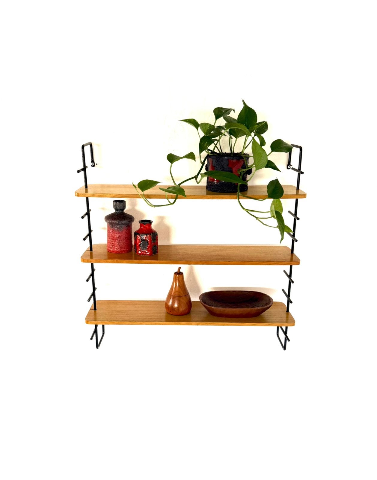 Vintage beukenhouten wandrek, WHB Germany ‘60, Ophalen of Verzenden, WHB Germany, WHB Germany, Gebruikt
