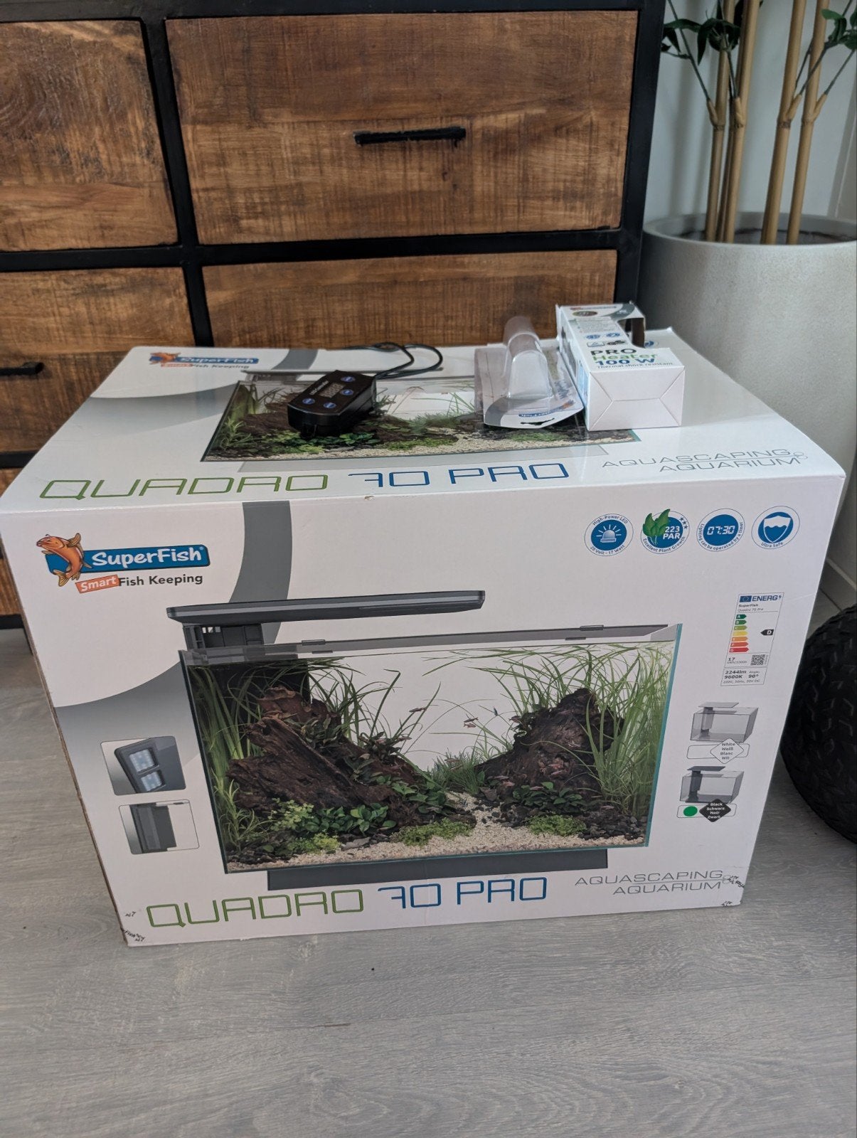 Superfish Quadro 70 Pro - Aquaria - Zwart
Superfis, Ophalen, Zo goed als nieuw, Leeg aquarium