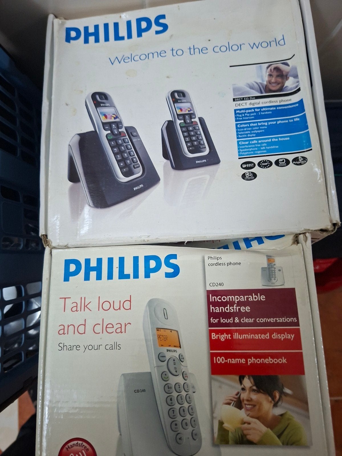 Philips DECT draadloze telefoon - CD240 & CD522 Duo, Ophalen of Verzenden, 2 handsets