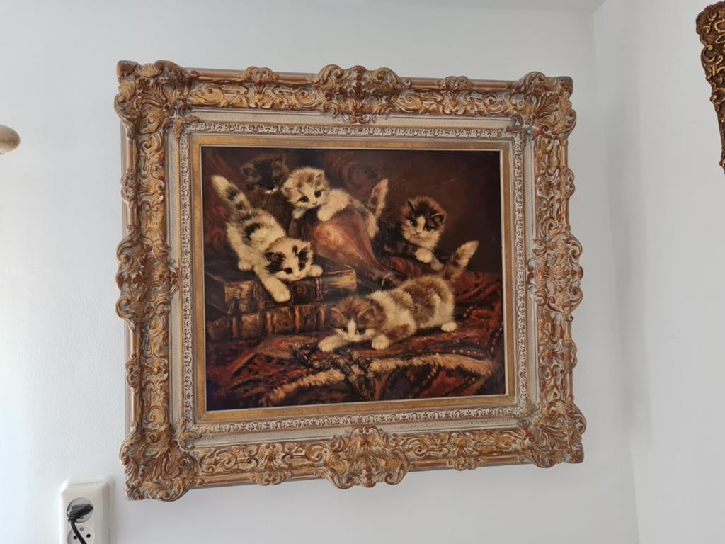 Poezen schilderij van trirum, Ophalen