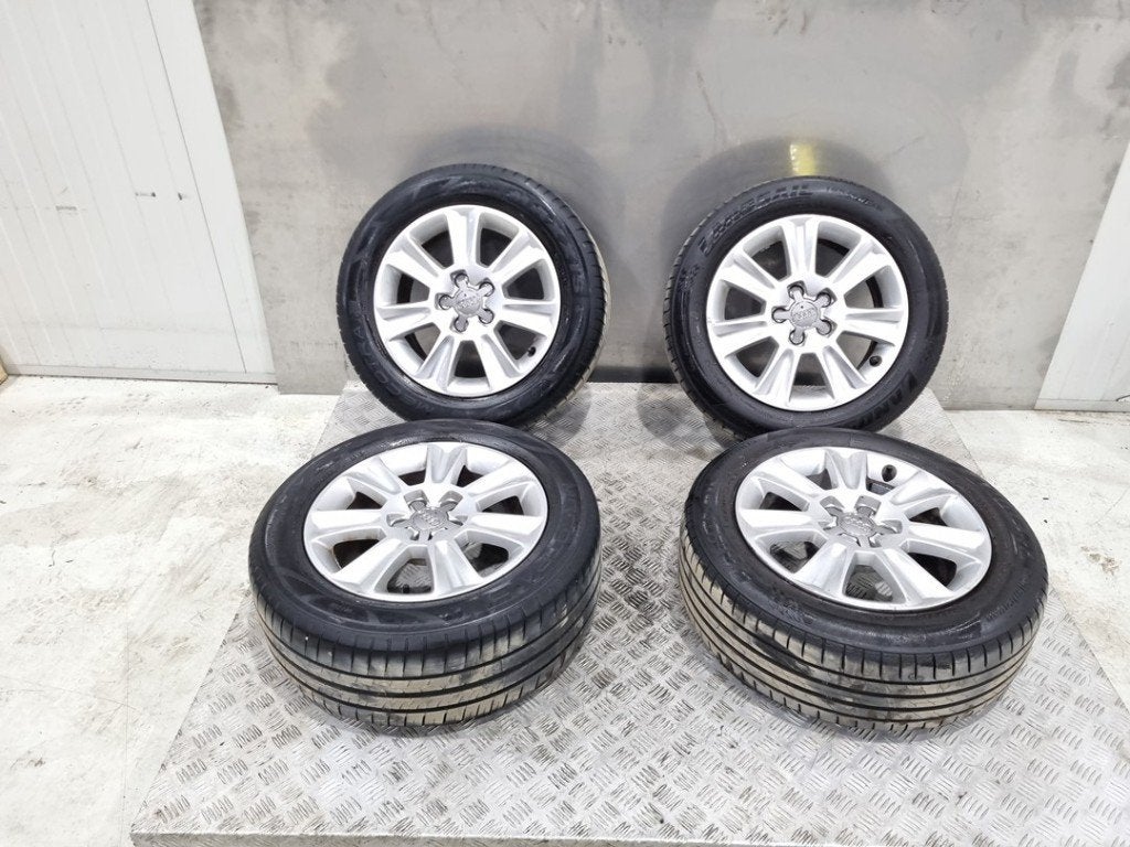 Audi VELGEN SET + BANDEN 5X100, Gebruikt, 15 inch, Banden en Velgen, Personenwagen