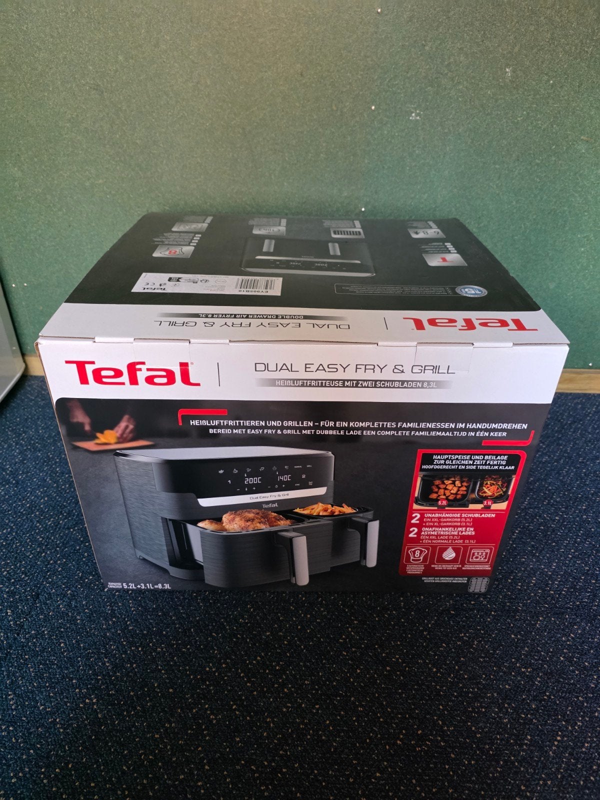 Tefal Dual Easy Fry& Grill airfryer. Nieuw!, Ophalen, Nieuw, Airfryer