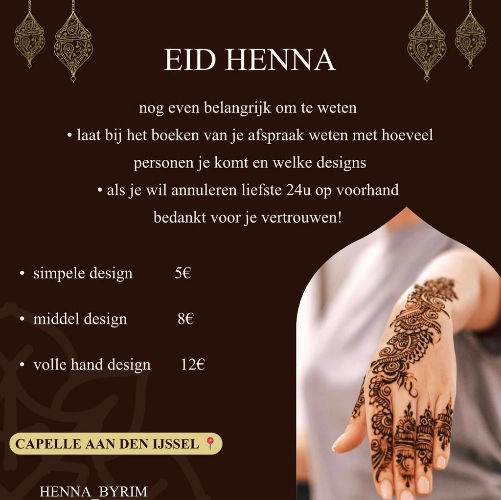 Eid henna desing, Ophalen of Verzenden, Zo goed als nieuw