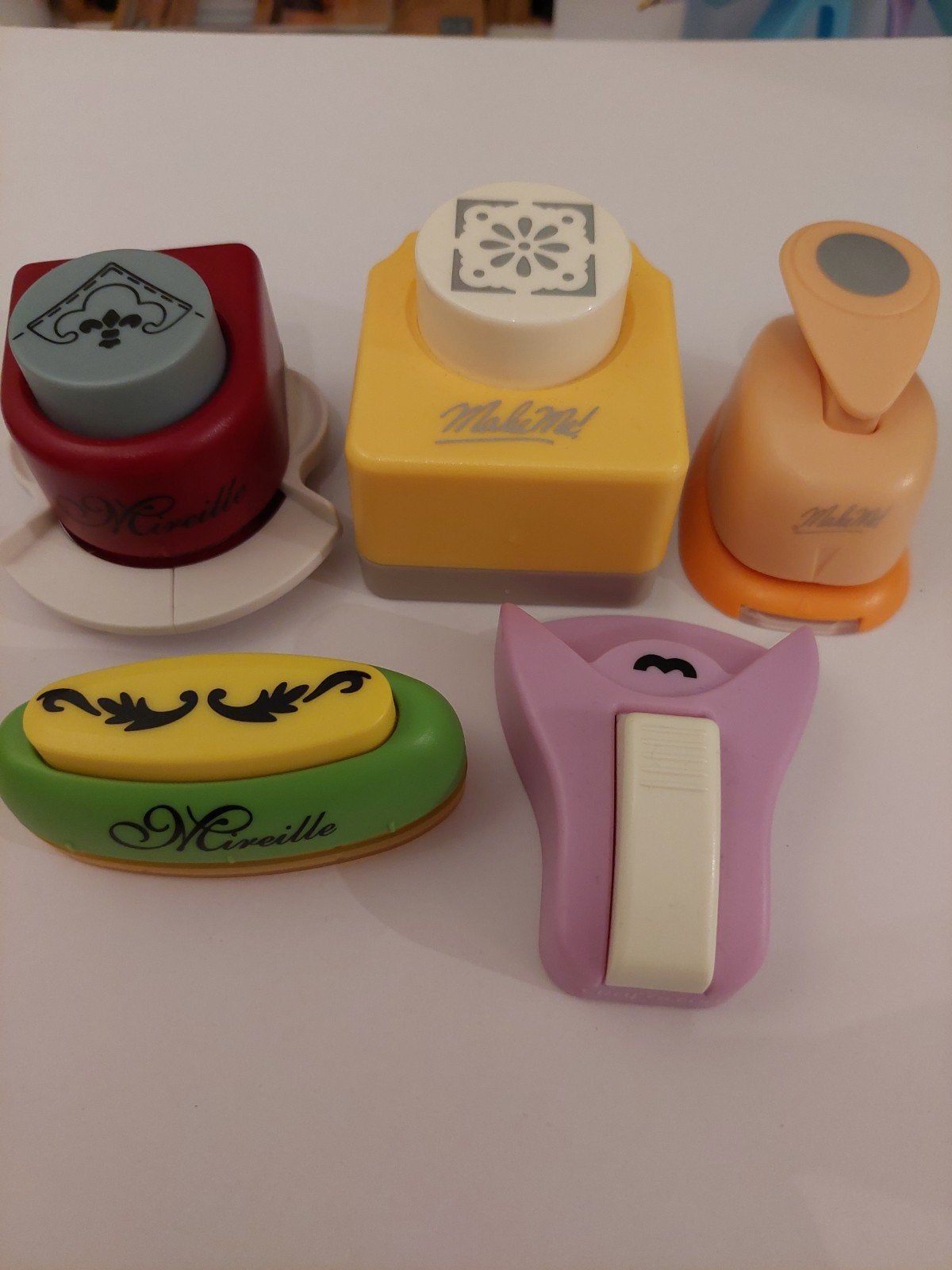 Diverse ponsen: hoek, rand (Mireille, Make Me, Craf, Geschikt voor karton, Gereedschap of Toebehoren, Meerkleurig, Ophalen of Verzenden