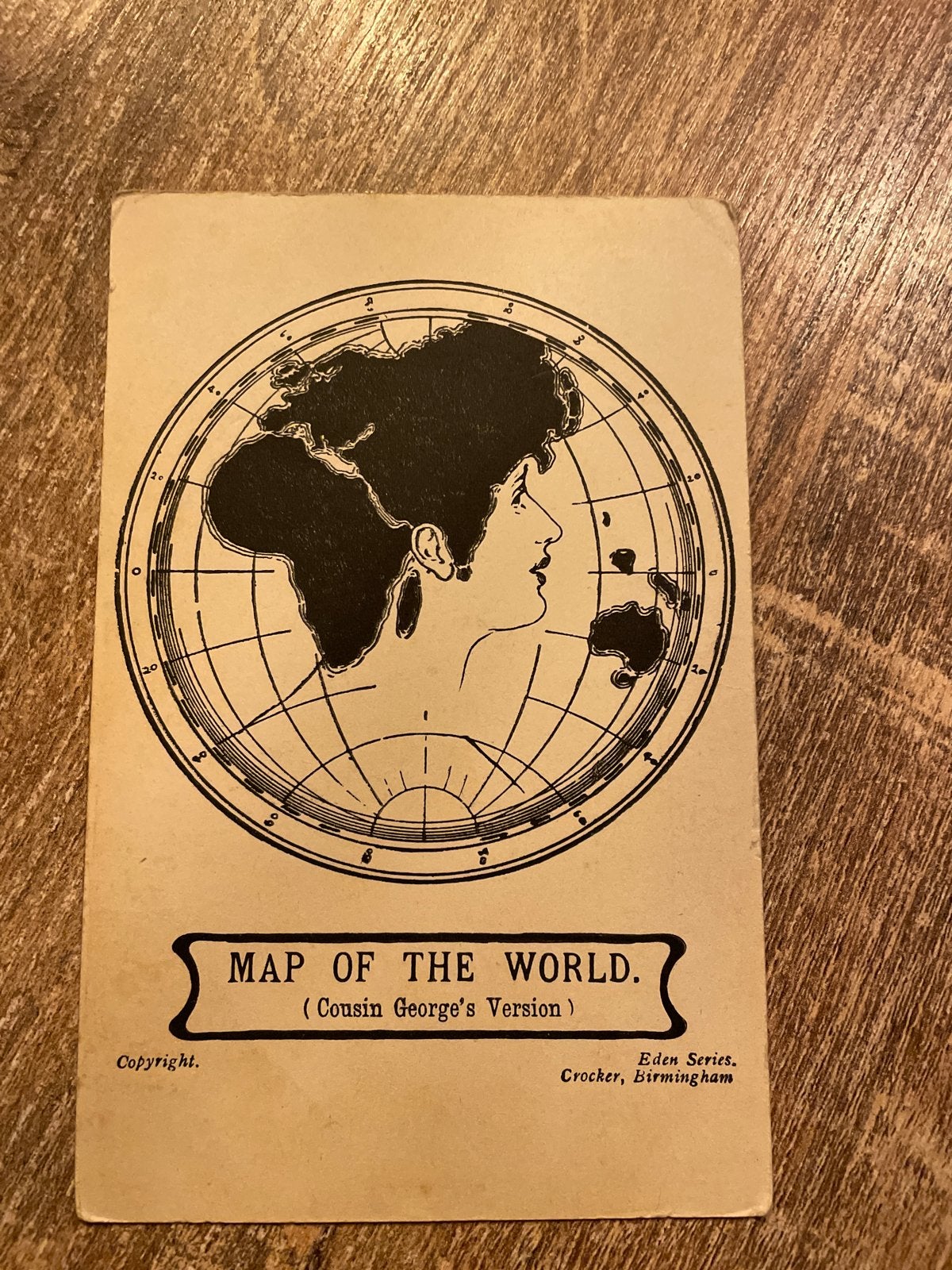 Antieke Ansichtkaart: Map of the World (Cousin George's Vers, Ophalen of Verzenden, Voor 1920, Ongelopen, Overige thema's