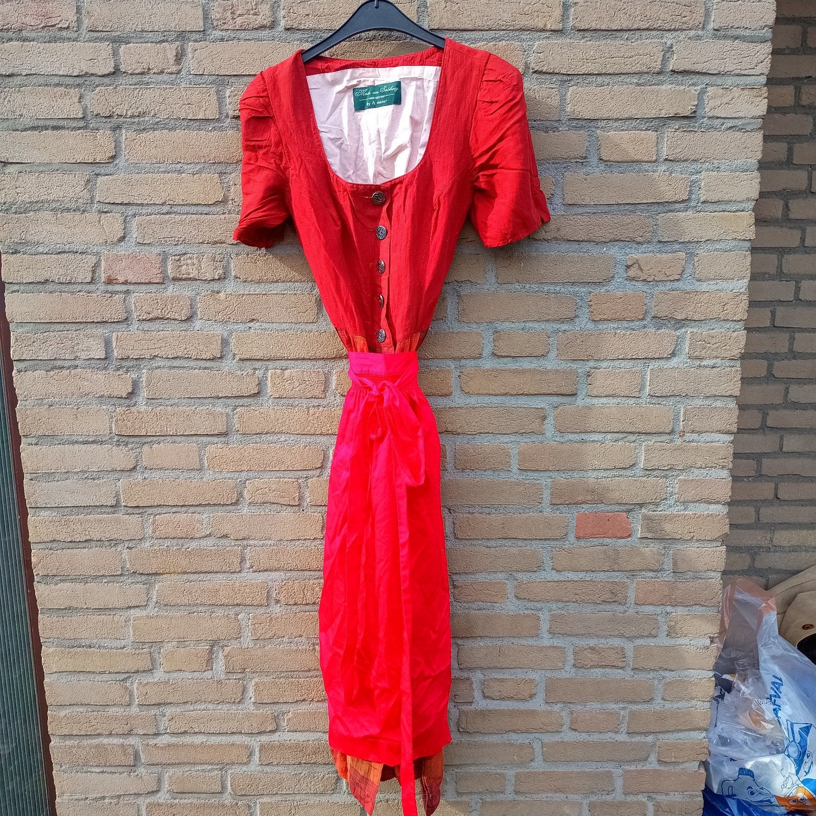 Tiroler 38 M dirndl van h. Moser linnenmix Oktoberfest, Maat 38/40 (M), Ophalen of Verzenden, Overige thema's, Moser