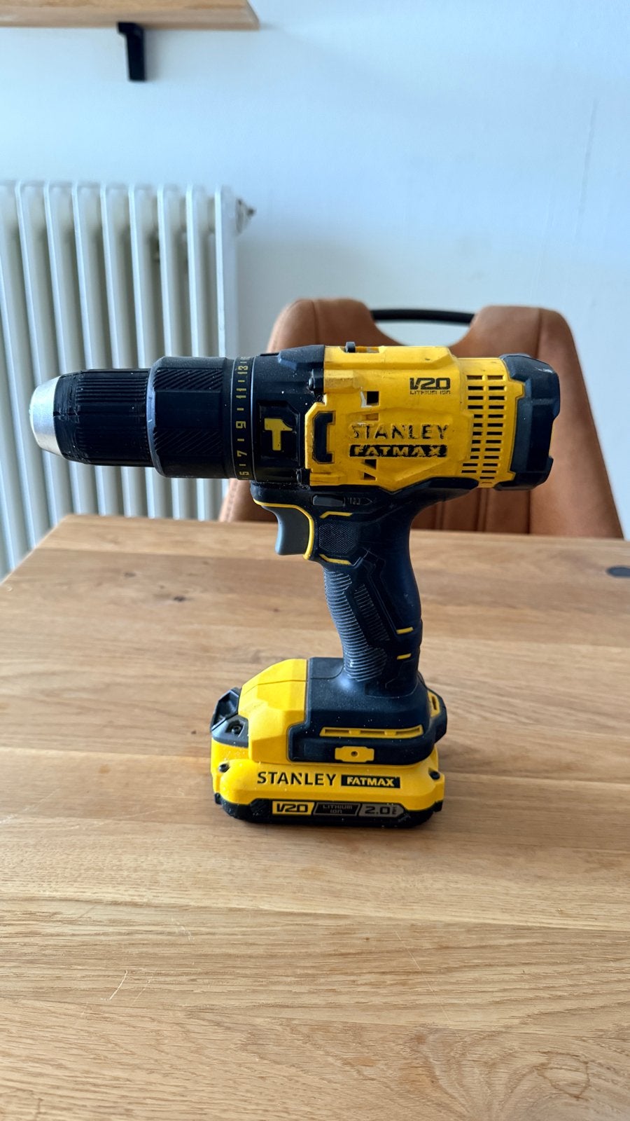 Stanley Fatmax 20V Klopboor/Schroefmachine + Accu, Ophalen, Gebruikt, Boor- en Schroefmachine, Minder dan 400 watt