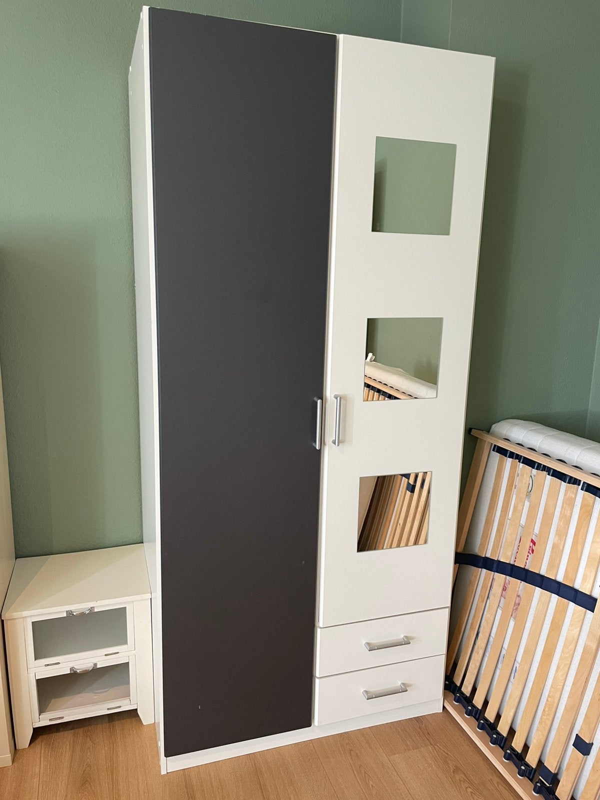 Kledingkast met spiegel, Doe-het-zelf en Verbouw, Deuren en Horren, Gebruikt, Binnendeur, Minder dan 200 cm, 80 tot 100 cm, Hout