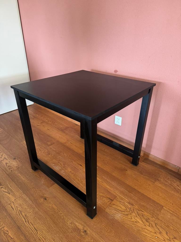 Eettafel zwart | hout met metaal onderstel, Huis en Inrichting, Tafelonderdelen, Ophalen, 50 tot 100 cm, Zo goed als nieuw, Metaal