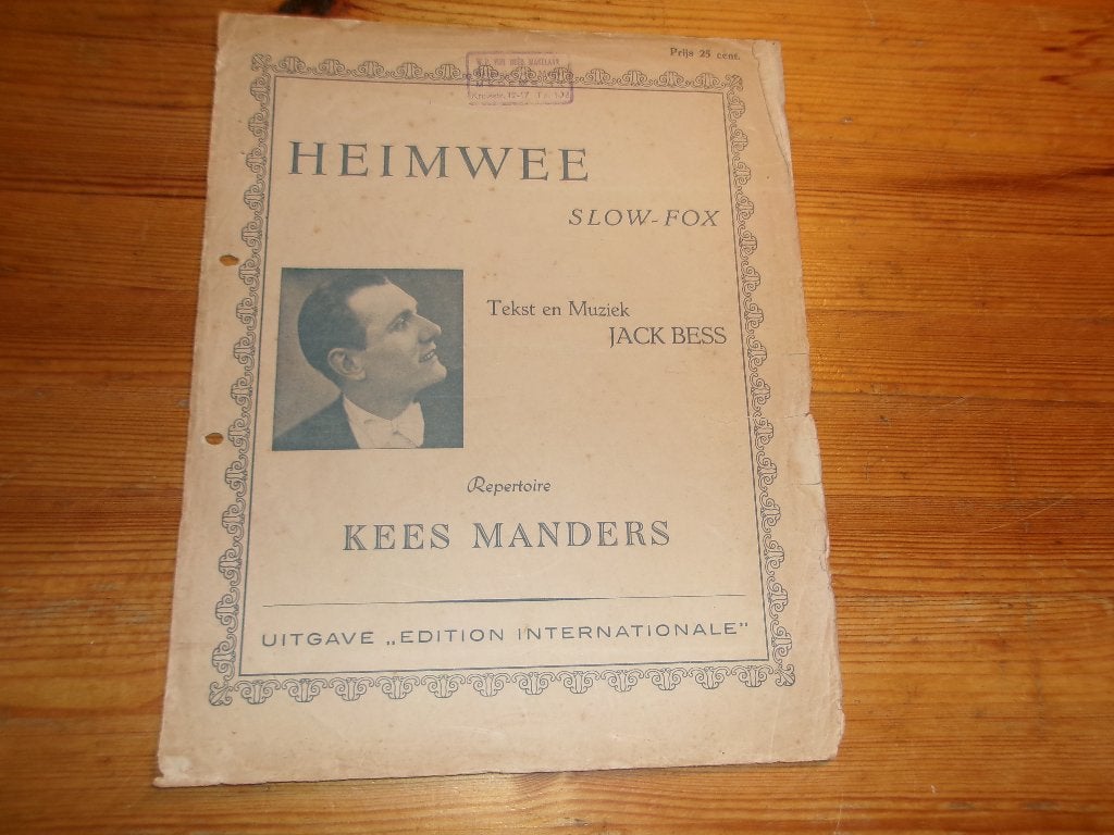 Heimwee - Nini - Kees Manders / Jack Bess, Piano, Gebruikt, Ophalen of Verzenden, Artiest of Componist