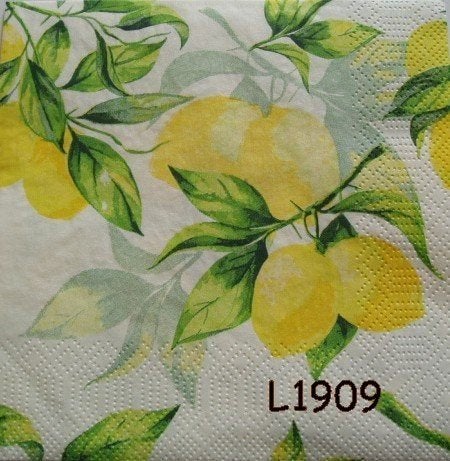 Servetten decoupage/bullet journal - Citroenen L1909, Verzenden, Nieuw