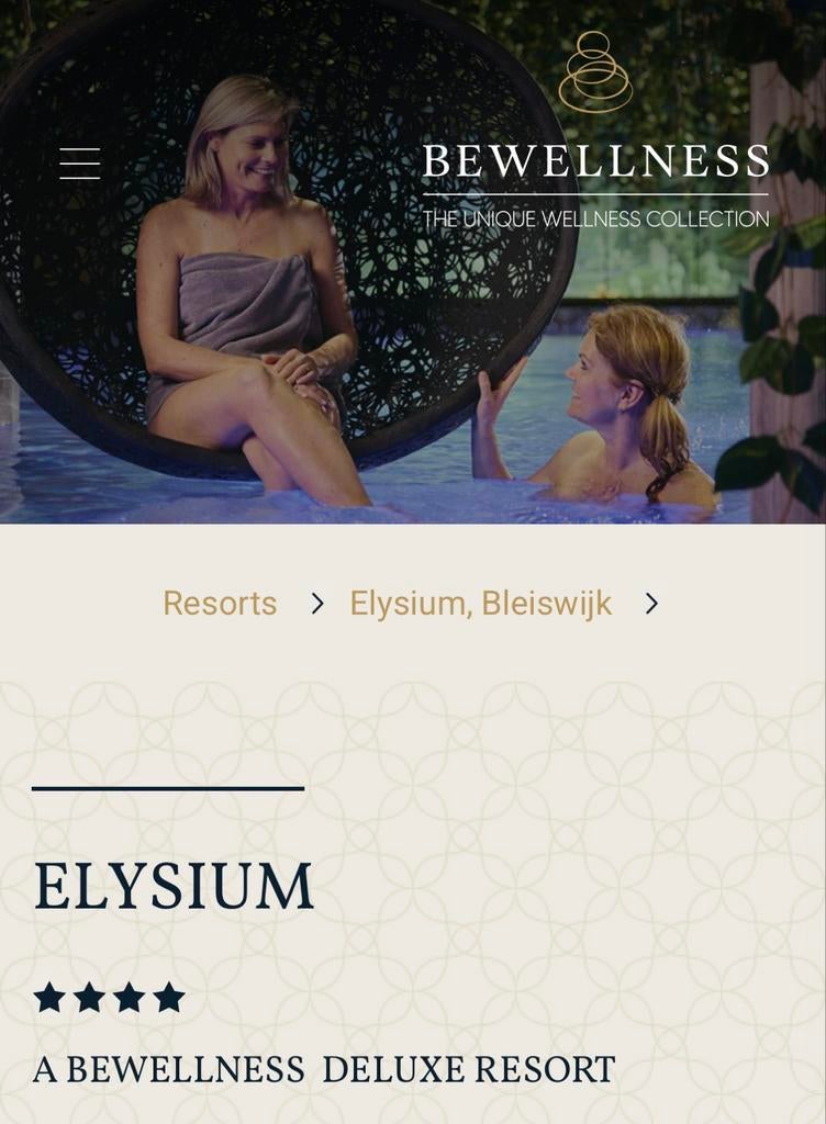 Sauna entree Elysium Bleiswijk - Dagje wellness, Ophalen of Verzenden, Nieuw, Toebehoren