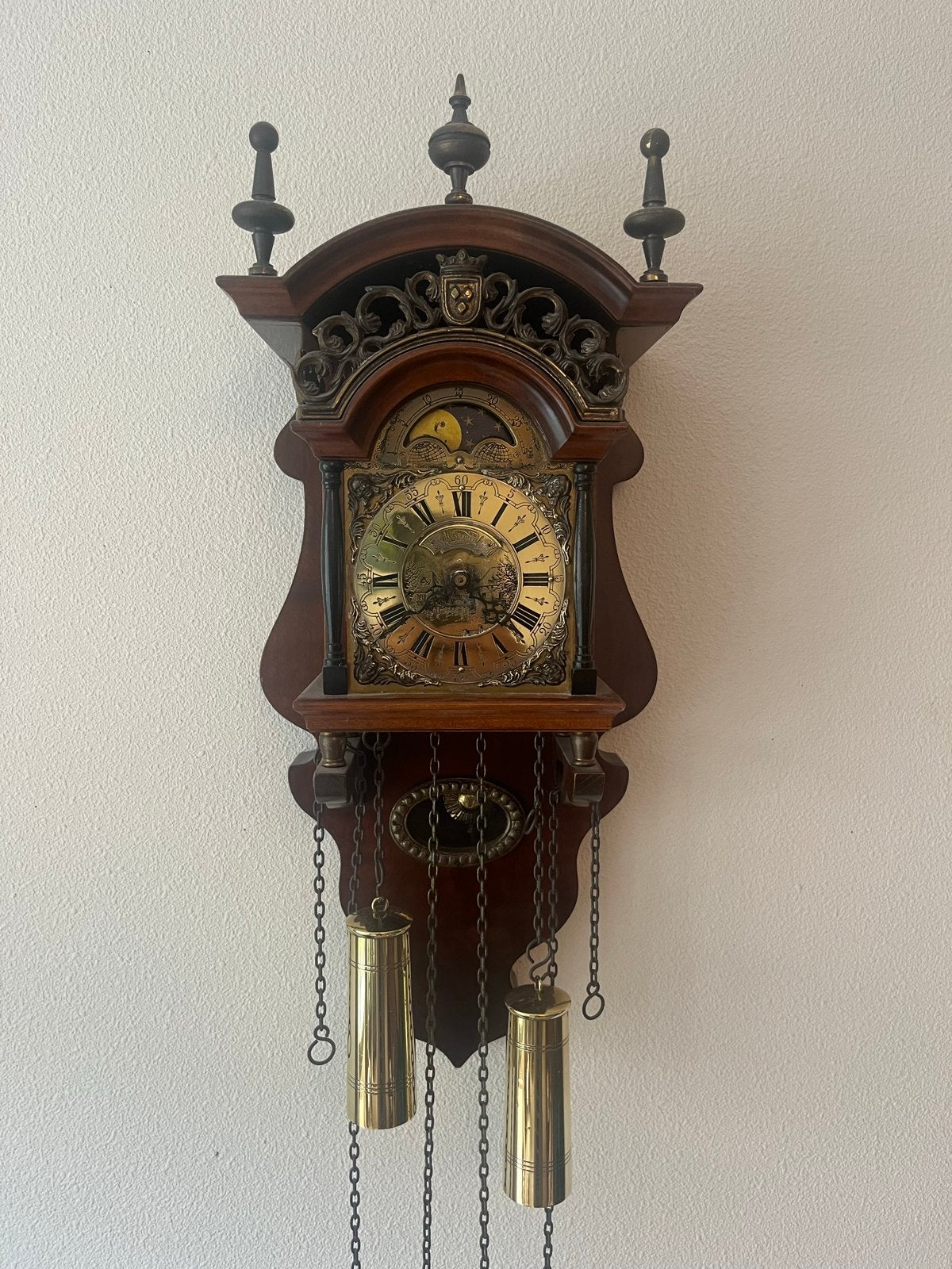 Antieke Friese Staartklok met Maanstand, Antiek en Kunst, Ophalen