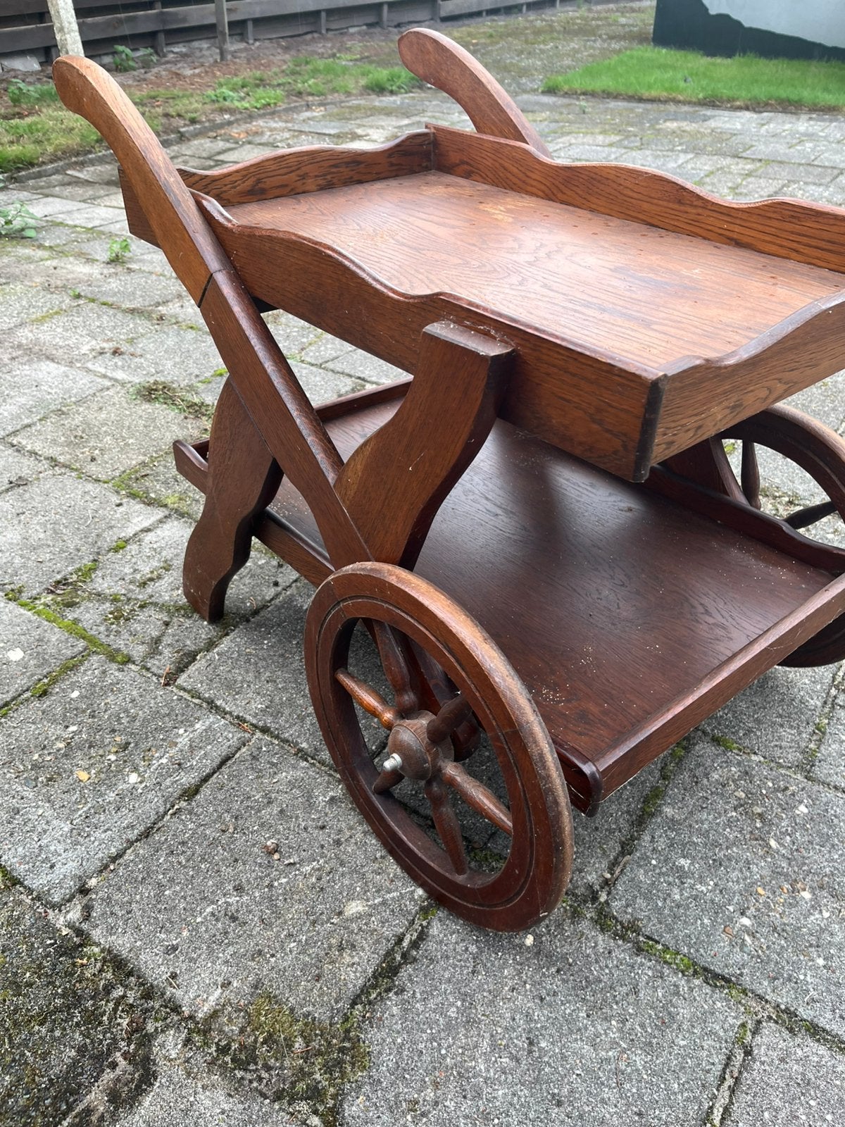 Antiek, eiken serveerwagen, Ophalen