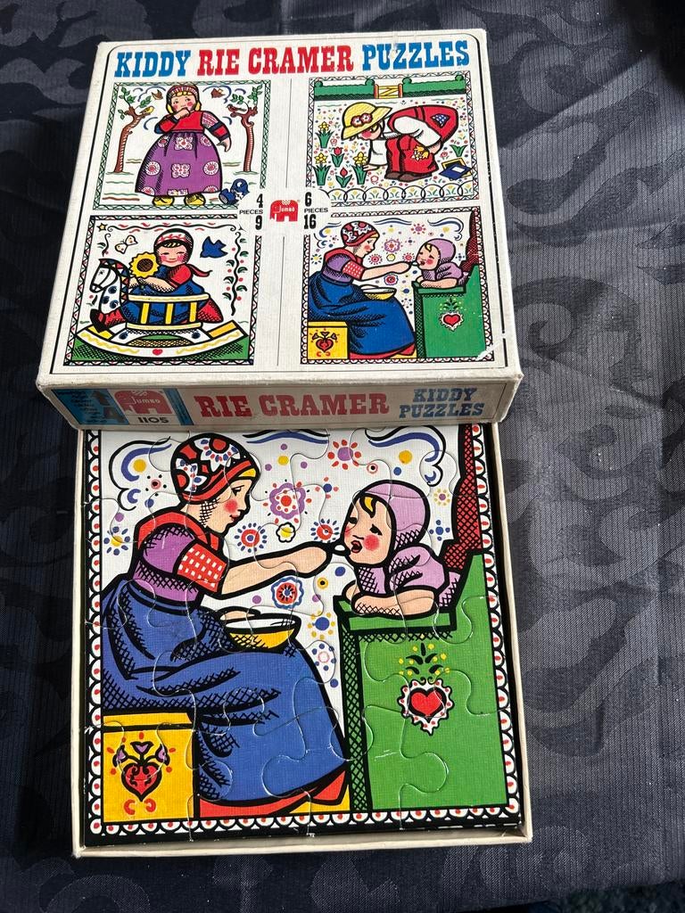 Rie Cramer, Kiddy Puzzels 1978 Jumbo, 4 puzzels, Ophalen of Verzenden, 10 tot 50 stukjes, Gebruikt, 2 tot 4 jaar