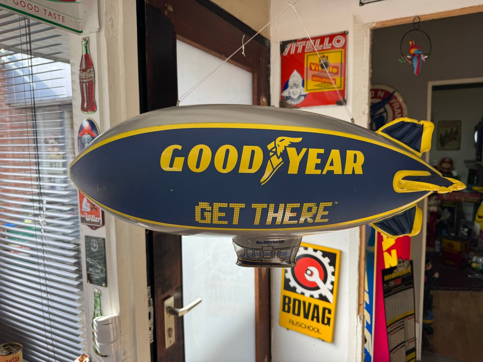 Goodyear Blimp Reclame zeppelin Vintage, Verzamelen, Reclamebord, Gebruikt, ., Ophalen of Verzenden