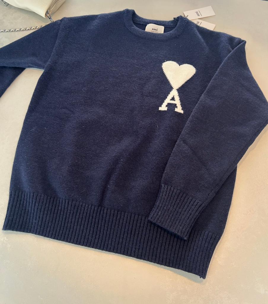 Ami paris sweater, Kleding | Heren, Truien en Vesten, Ophalen of Verzenden, Zo goed als nieuw, Maat 52/54 (L), Blauw