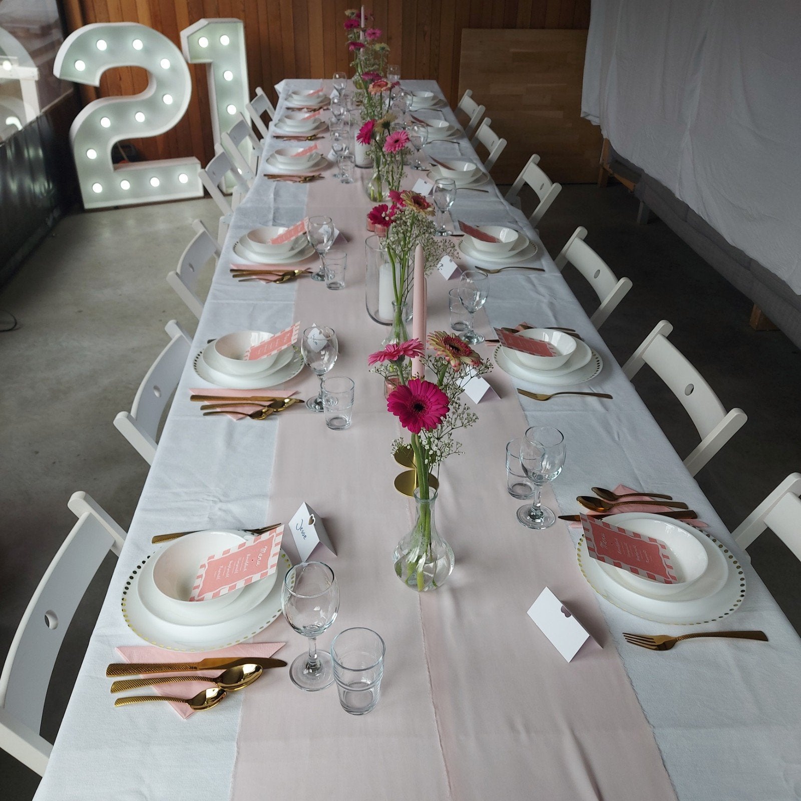 complete set voor 21 diner, feest kerst goud rose roze feest, Ophalen, Bord(en), Overige stijlen, Glas