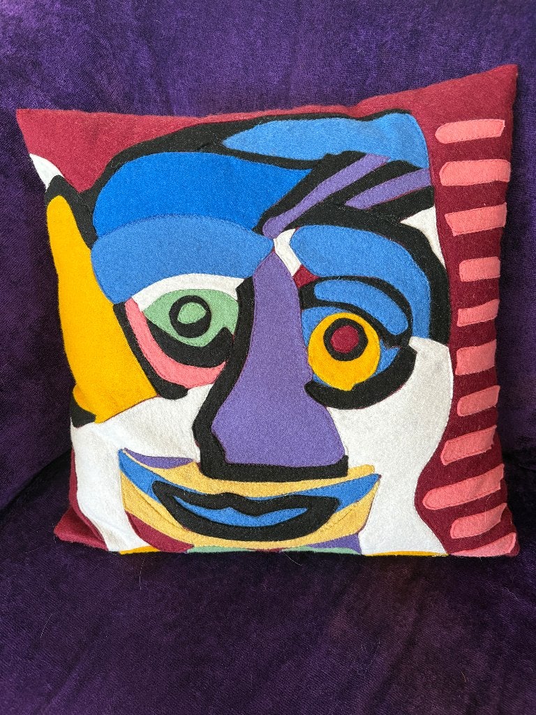 Op Karel Appel geïnspireerd kussen, Ophalen of Verzenden, Zo goed als nieuw, Vierkant, Overige typen