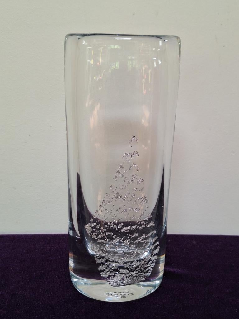 Zeldzame Strombergshyttan vaas - Zweden- gesigneerd, Antiek en Kunst, Ophalen of Verzenden