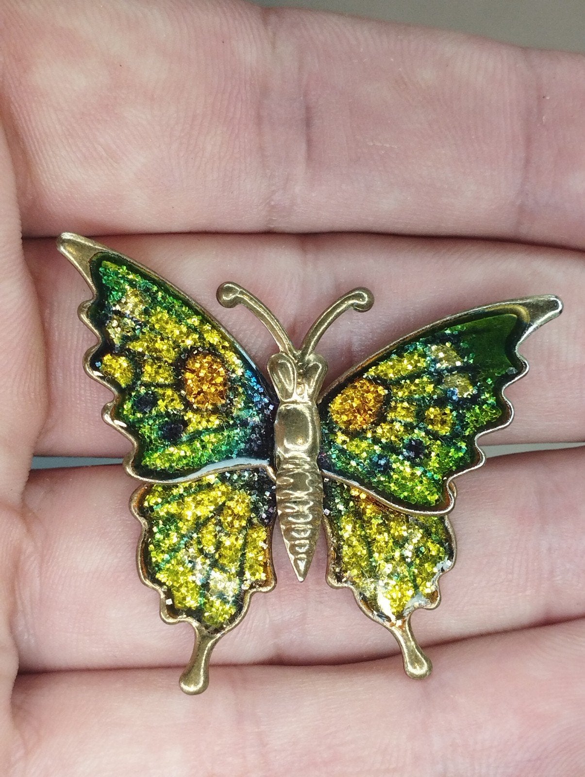 Prachtige vintage vlinderbroche, Overige materialen, Minder dan 4 cm, Ophalen of Verzenden, Zo goed als nieuw