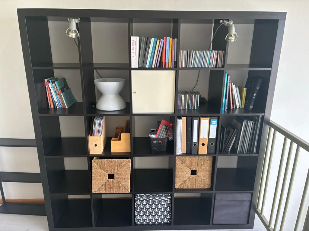 IKEA Kallax Kast Zwart - Ruime Opbergoplossing, Huis en Inrichting, Kasten | Boekenkasten, Ophalen, Met plank(en), Gebruikt, 150 tot 200 cm