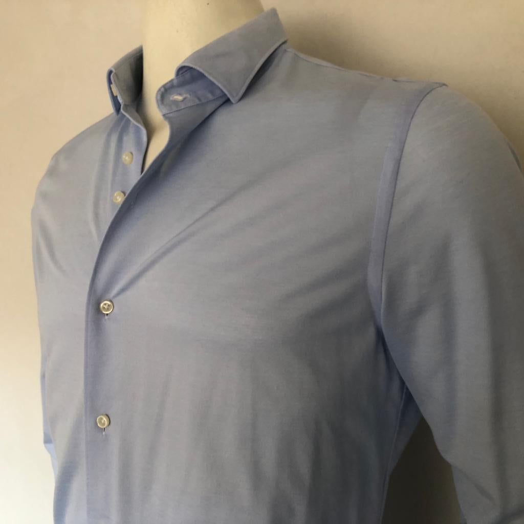 Gentiluomo shirt - overhemd - fashion fit heren, Verzenden, Zo goed als nieuw, Blauw, Halswijdte 41/42 (L)