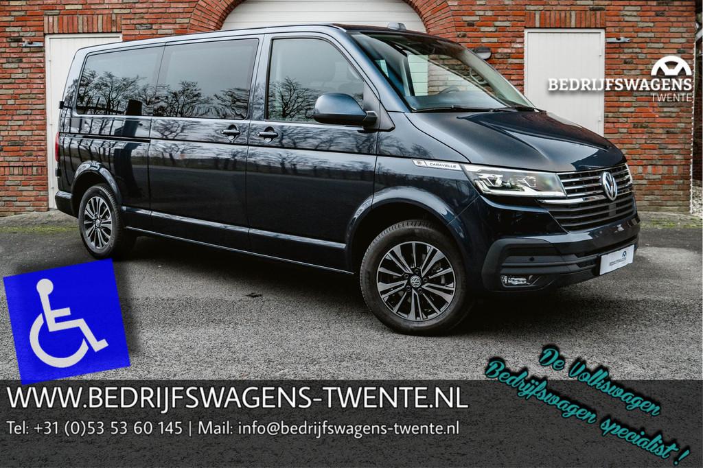 Volkswagen Caravelle T6.1 ROLSTOELBUS 2.0 TDI 150 PK DSG L2H, Automatische klimaatregeling, Stof, Gebruikt, Zwart