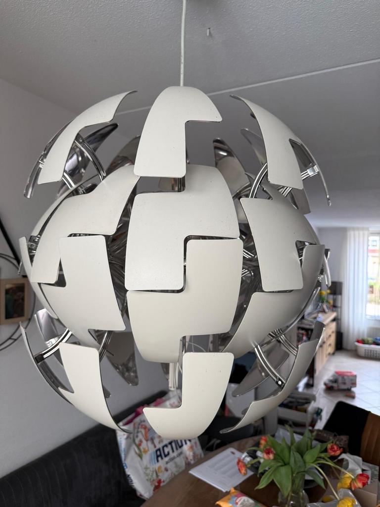 IKEA PS 2014 Hanglamp - Wit/Zilver - Modern Design, Huis en Inrichting, Lampen | Hanglampen, Ophalen, Gebruikt, Kunststof, Minder dan 50 cm