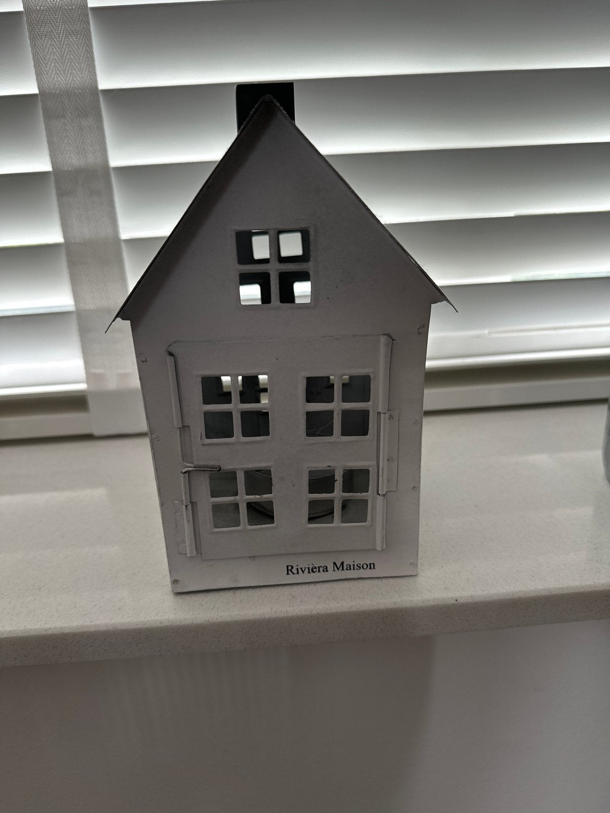 Riviera Maison Huisje Decoratie - Wit Metaal, Ophalen of Verzenden, Metaal, Wit, Landelijk